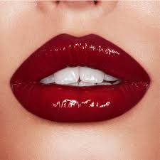 red makeup lips