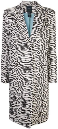 zebra print single breasted coat