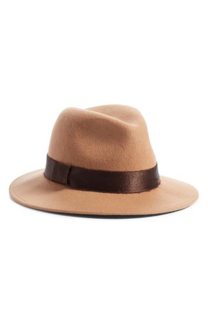 Something Navy Shine Trim Wool Fedora Hat (Nordstrom Exclusive) | Nordstrom