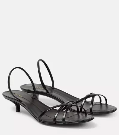 Harlow 35 Leather Slingback Sandals in Black - The Row | Mytheresa