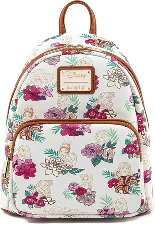Amazon.com: Loungefly Disney Princesses Floral Print Faux Leather Womens Double Strap Shoulder Bag Purse : Clothing, Shoes & Jewelry