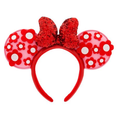 Minnie Mouse Ear Headband with Sequined Bow for Adults – Flower | Disney Store