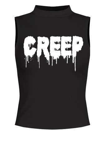 Creep Ladies Black High Neck Crop Top - Buy Online at Grindstore.com