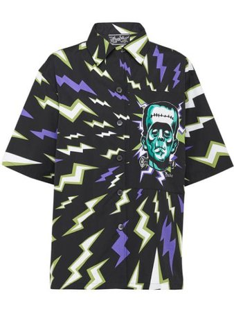 Prada Frankenstein Lightning Bolt Shirt P465DS1921U5M Green | Farfetch