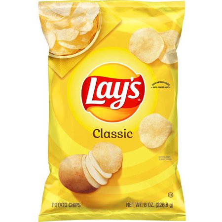 Lay's Classic Potato Chips, 8 oz Bag - Walmart.com