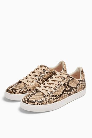 COLA Snakeskin Lace Up Trainers | Topshop