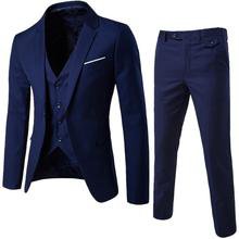 Chamsgend NEW Fashion Blazer Men's Slim Fit 3-Piece Suit Business Wedd – Rockin Docks Deluxephotos
