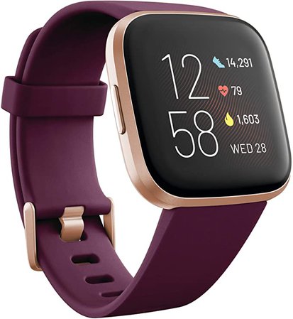 Fitbit Versa 2 Amazon Exclusive – Gesundheits- und Fitness-Smartwatch mit Sprachsteuerung, Schlafindex und Musikfunktion, Bordeaux, mit Alexa-Integration: Amazon.de: Sport & Freizeit
