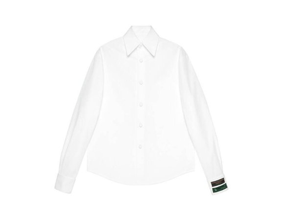 Poplin shirt with labels