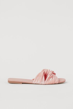 Velour velvet Slides corporate Pastel goth light pink Ladies | H&M US