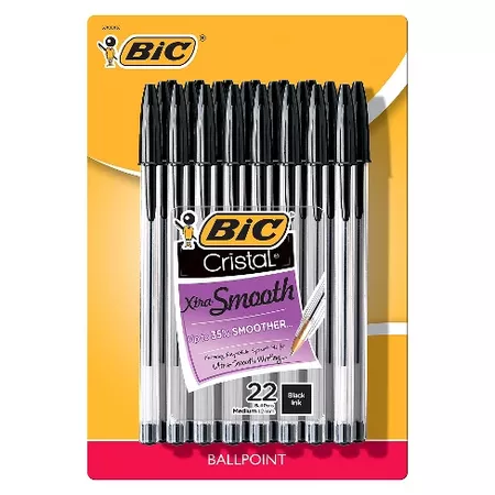 BIC® Cristal® Xtra Smooth Ballpoint Pens, 1.2mm, 22ct - Black : Target