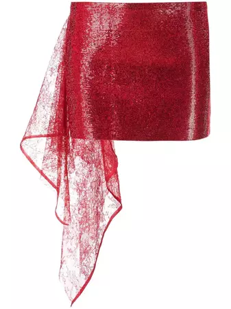 Nuè floral-lace Rhinestone Mini Skirt - Farfetch