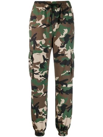 Danielle Guizio Military Style Camouflage Trousers