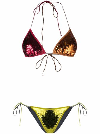 Oséree Microkini Sequin Bikini Set - Farfetch
