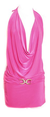 y2k pink halter dress