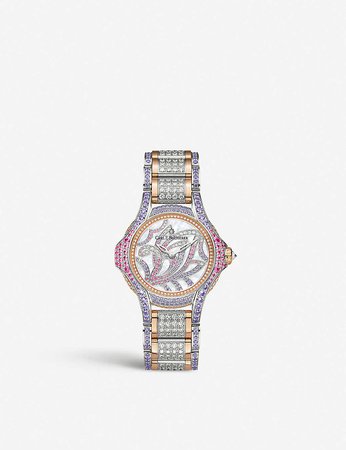CARL F BUCHERER - 00.10590.09.90.31 Pathos Swan Limited Edition 18ct rose-gold, diamond and sapphire watch | Selfridges.com