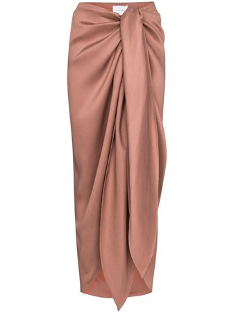 Bondi Born tie-front draped midi skirt with Express Delivery - Farfetch