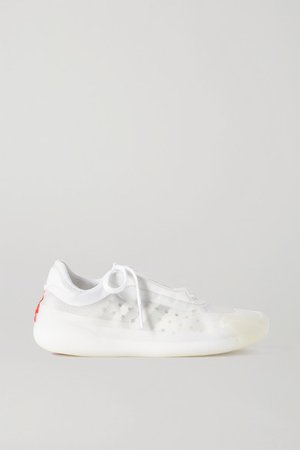 Prada Neoprene And Mesh Sneakers - White