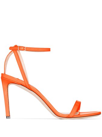 Orange Jimmy Choo Minny 85Mm Sandals For Women | Farfetch.com