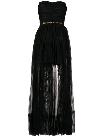 Elisabetta Franchi Tulle Ruched Detail Gown - Farfetch