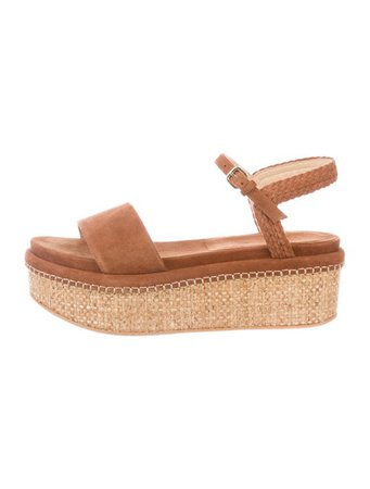 Stuart Weitzman Suede Braided Accents Espadrilles - Shoes - WSU155028 | The RealReal