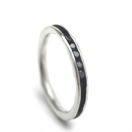 Black CZ Forged Silver Ring – The Smithery . artist made goods .