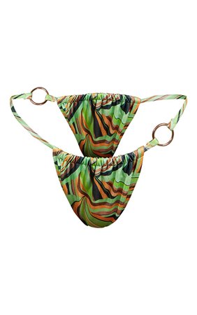 Multi Abstract Swirl Ring Tanga Bikini Bottom | PrettyLittleThing CA