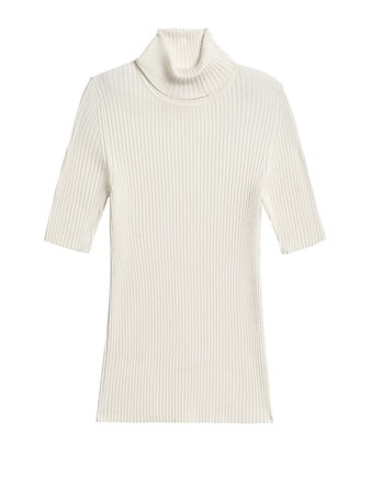 Fitted Turtleneck Sweater Top | Banana Republic white