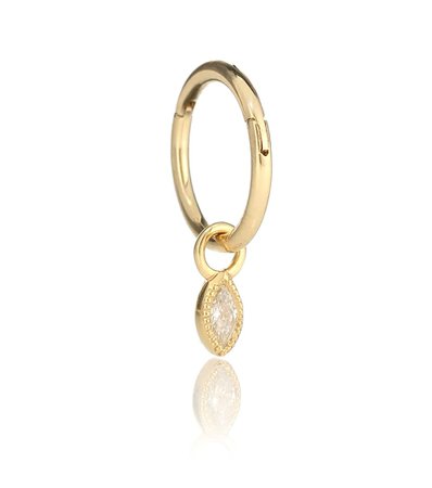 Maria Tash - 18kt yellow gold single hoop earring with diamonds | Mytheresa