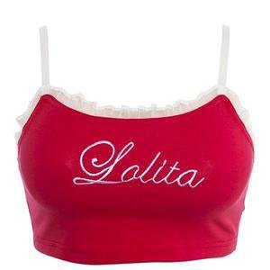 Red Lolita Mini Crop Top Tank Belly Shirt Vixen Sexy | Kawaii Babe