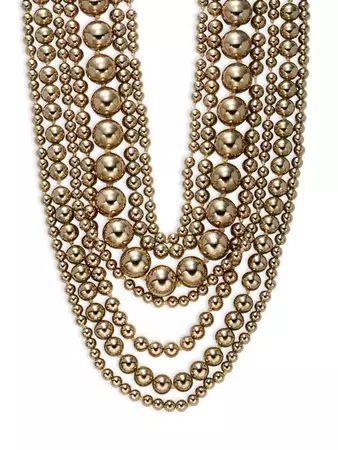 Kenneth Jay Lane Goldtone Beaded Multi Strand Necklace on SALE | Saks OFF 5TH