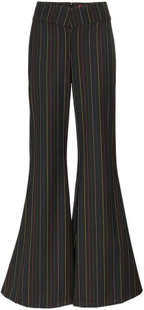 Staud rainbow striped wide flare trousers