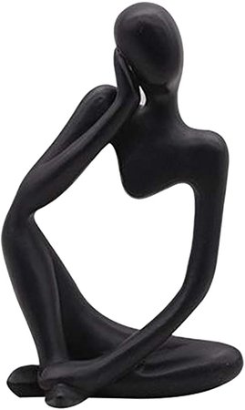 perfk Resin Character Figurines Thinker People Abstract Ornament Sculpture Elegant Desk Decor Home Statue Bookshelf Collectible Decoration Birthday Gift - Black Left : Amazon.co.uk: Home & Kitchen