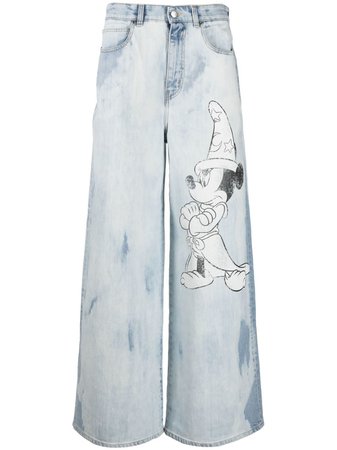 Stella McCartney x Disney Fantasia Print wide-leg Jeans - Farfetch