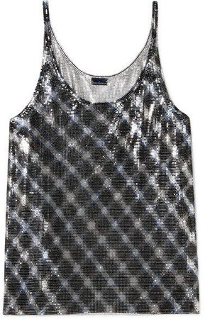 Checked Chainmail Camisole - Silver