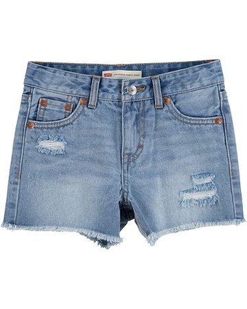Levi's® Kids Girlfriend Fit Shorty Shorts (Little Kids) | Zappos.com