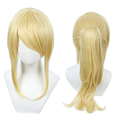 Amazon.com: Linfairy Womens Blonde Wig Costume Cosplay Wig + 50cm Ponytail: Beauty