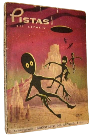 1950's alien and flying saucer book cover