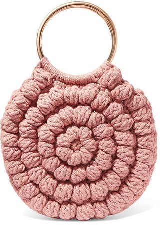 Lia Crocheted Cotton Tote - Pink