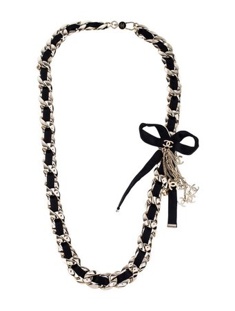 Chanel Silk Bow Chain CC Necklace - Necklaces - CHA343029 | The RealReal