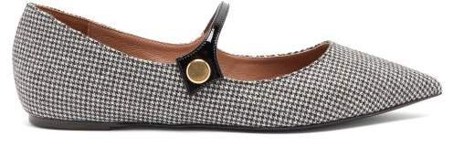 Hermione Houndstooth Mary Jane Flats - Womens - Black White