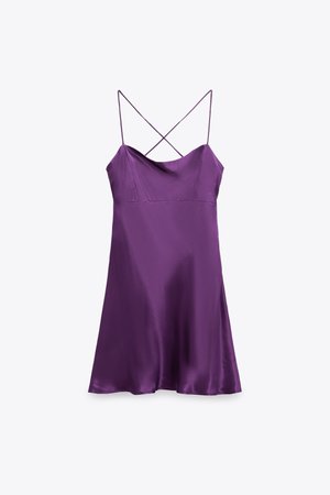 SATIN LINGERIE STYLE DRESS - Purple | ZARA United States