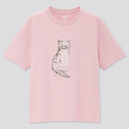 WOMEN CATS ARE PURRFECT UT LONARD TSUGUHARU FOUJITA (SHORT-SLEEVE GRAPHIC T-SHIRT) | UNIQLO US pink