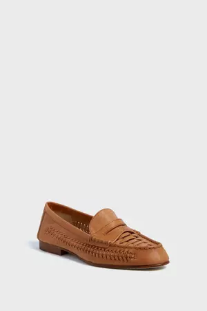 Natural Penny Woven Loafers | Veronica Beard