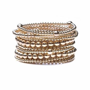14k gold carolina beaded bracelet stack featured at babybox.com