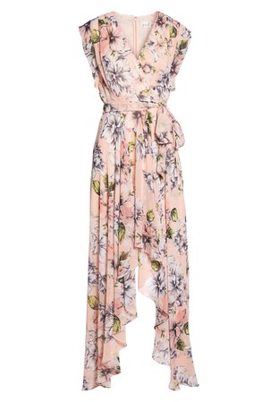 Eliza J Floral Ruffle High/Low Maxi Dress | Nordstrom