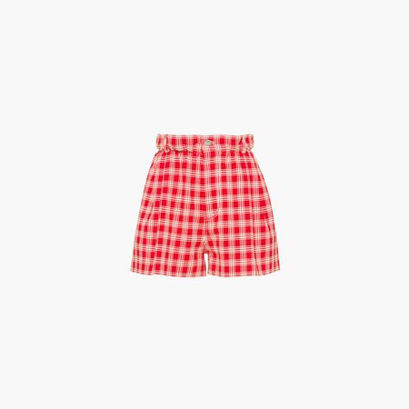 Check shorts Red/white | Miu Miu