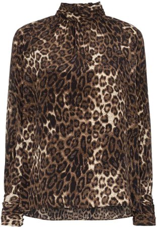Alana leopard print silk blouse