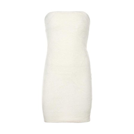 Furry White Mini Dress - Own Saviour