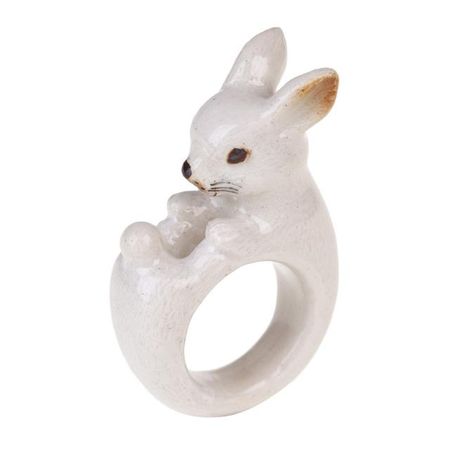 Lucky White Rabbit Ring